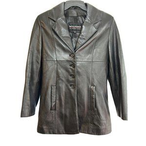 Wilsons Leather￼ Vintage Black ￼Soft Leather Maxima Blazer Jacket Size Medium